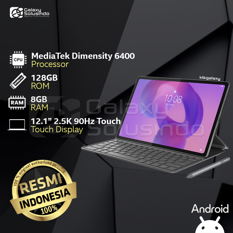 LENOVO Idea Tab Plus 09ID - 12.1 Inch MediaTek Dimensity 6400 128GB ROM 8GB RAM - Luna Grey Tablet - GK