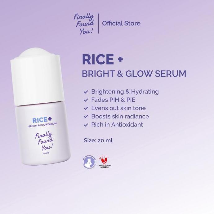 ARUMKIKI_VARIAN - FINALLY FOUND YOU! RICE + BRIGHT & GLOW SERUM 20ML | SERUM MENCERAHKAN DAN MERATAKAN WARNA KULIT UNTUK SEMUAJENISKULIT