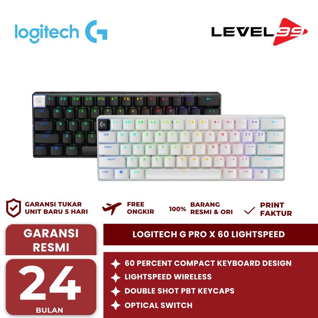 Jual LOGITECH G PRO X 60 LIGHTSPEED WIRELESS Gaming Keyboard | Shopee Indonesia