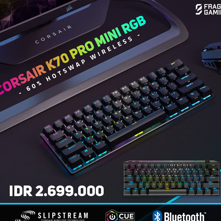 Jual Corsair K70 Pro Mini 60% RGB Hotswappable Wireless Gaming Keyboard | Shopee Indonesia