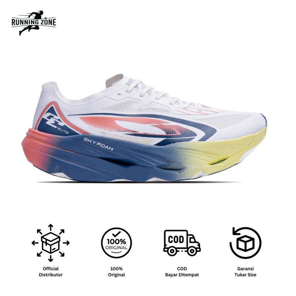 RUNNINGZONE - 910 Nineten Geist Ekiden Elite X Sepatu Lari - Putih/Abu/Neon/Peach