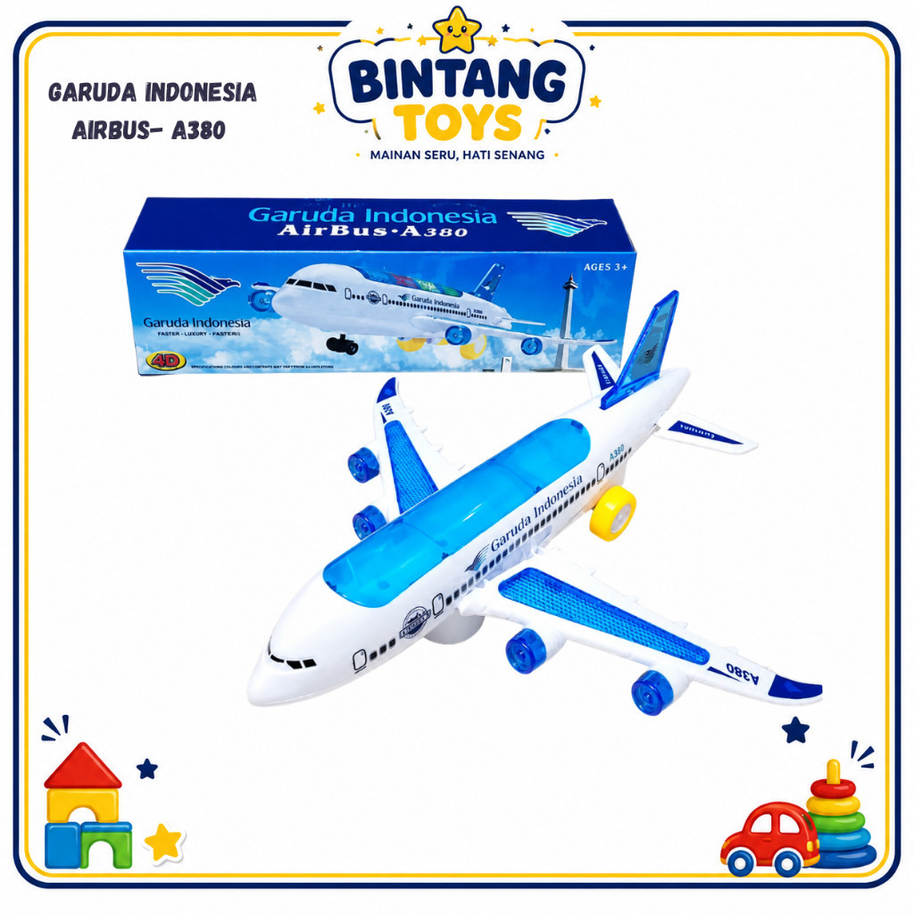 Jual BT- Mainan Pesawat Garuda Indonesia A380 dengan Lampu & Suara – AirBus A380 | Shopee Indonesia