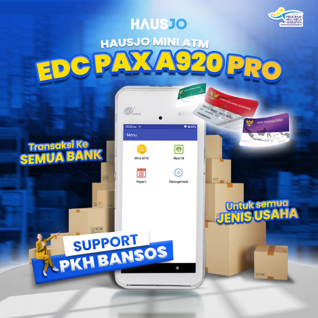 Jual Mesin EDC PAX A920 Pro Hausjo - Siap untuk PKH & Bantuan UMKM | Shopee Indonesia