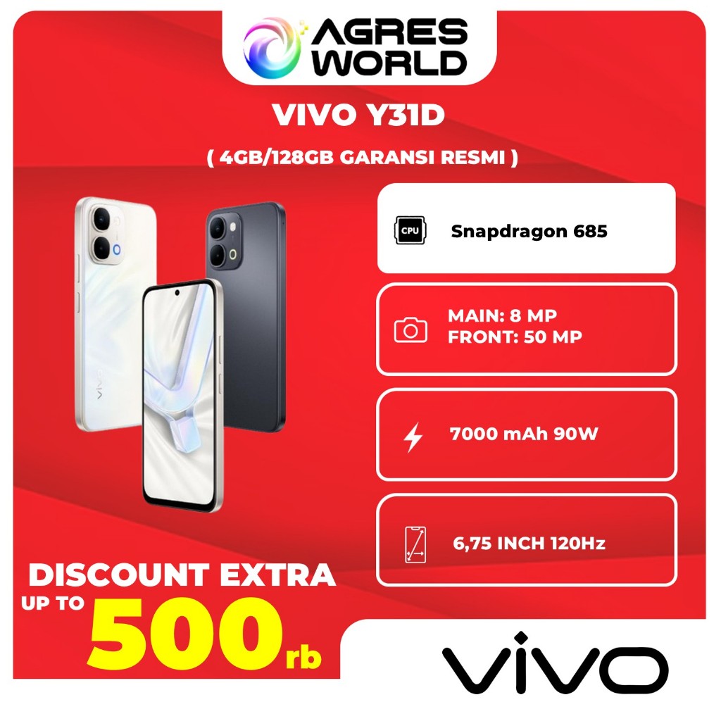 Jual Vivo Y31D 4GB/128GB - Garansi Resmi Indonesia | Shopee Indonesia