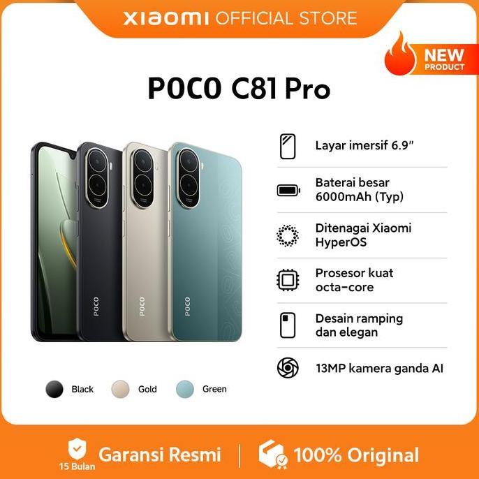 POCO C81 Pro (4GB/128G) (4GB/64GB) | Layar imersif 6.9" | HP 1 Jutaan [Xiaomi Official Store]