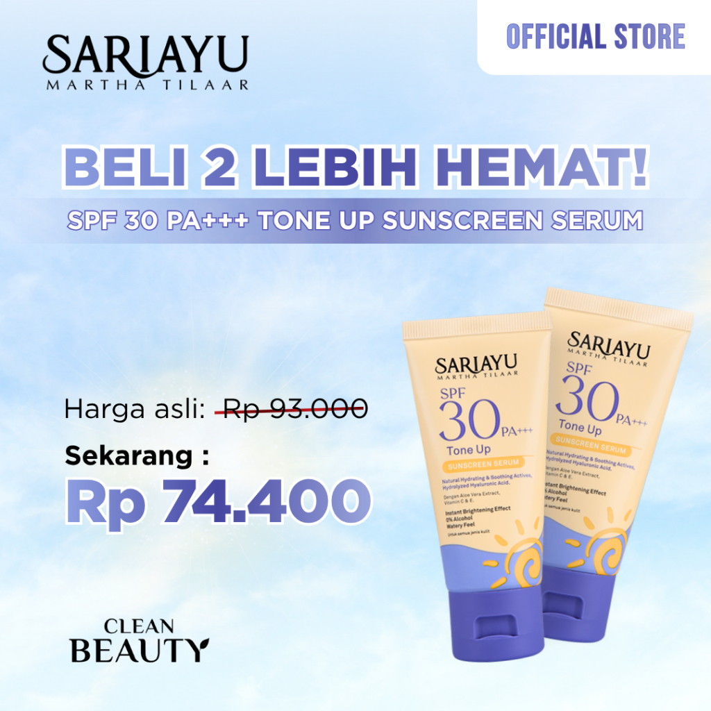 [2 PCS] Sariayu SPF 30 PA+++ Tone Up Sunscreen Serum 30 ml