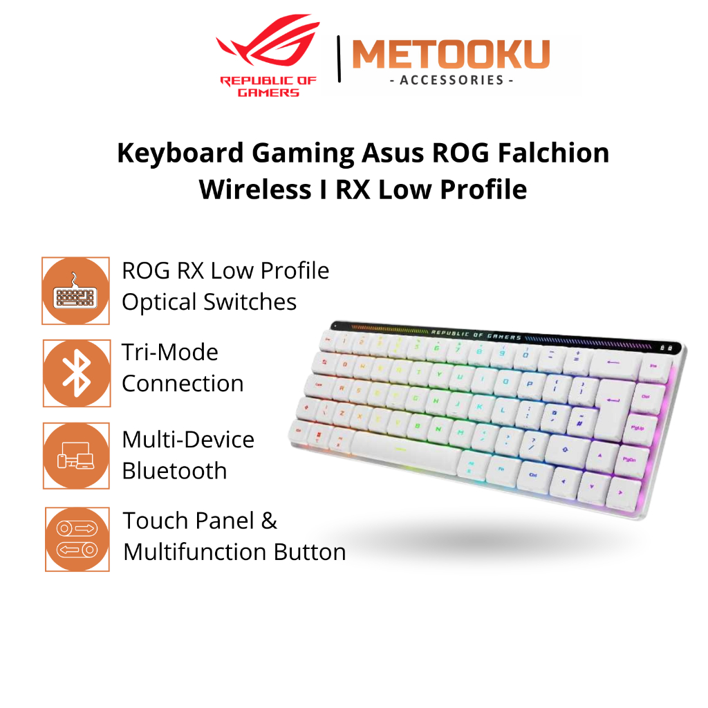 ASUS ROG Falchion RX Low Profile 65% compact wireless gaming keyboard