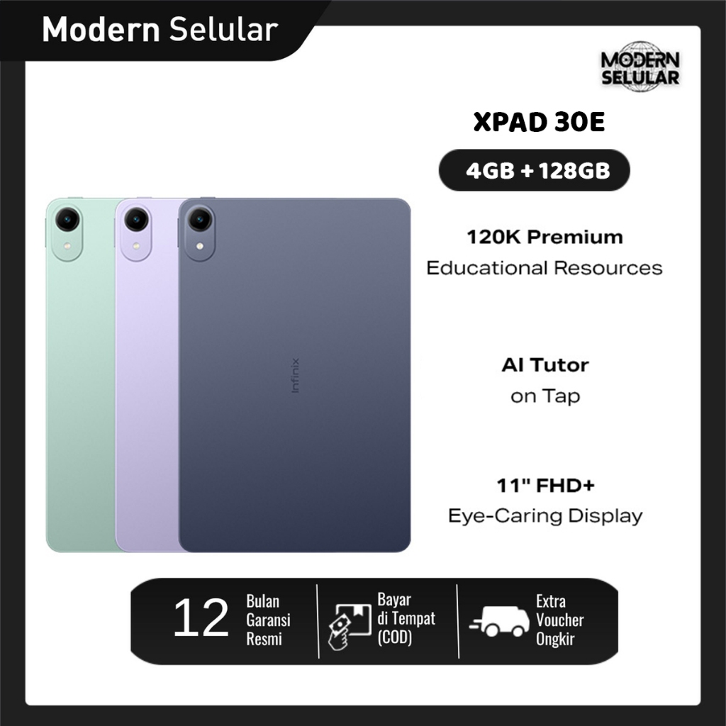 [New Launch] Infinix XPAD 30E 4/128GB - MediaTek Helio G80 - 11" FHD+ 60Hz - 7200 mAh - 4G LTE