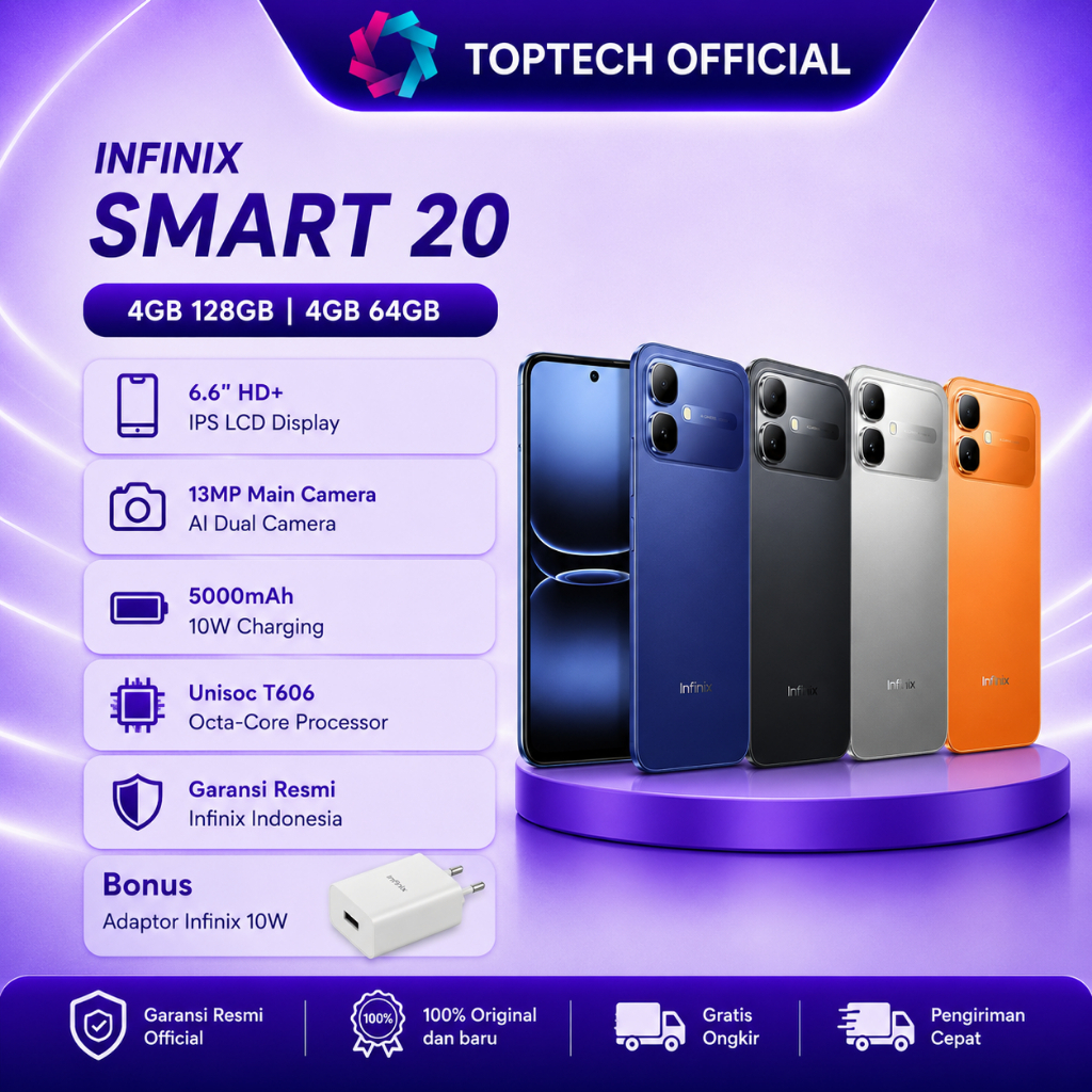 INFINIX SMART 20/SMART 10 4GB 128GB Garansi Resmi