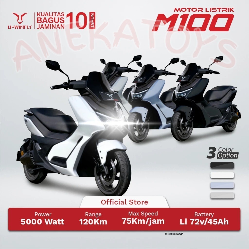 Jual Motor Listrik Uwinfly M100 Gen 3 Smart Key 5000 Watt Range 120km Double Cakram | Shopee Indonesia