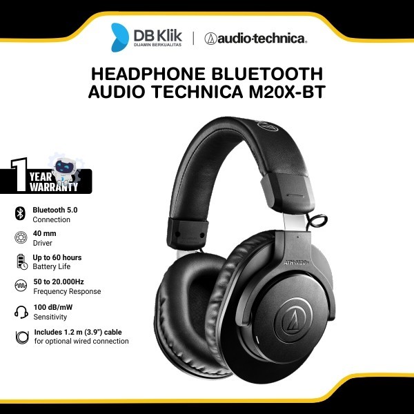 Headphone Audio Technica M20X-BT Bluetooth 5.0 Over Ear - Headset ATH-M20XBT