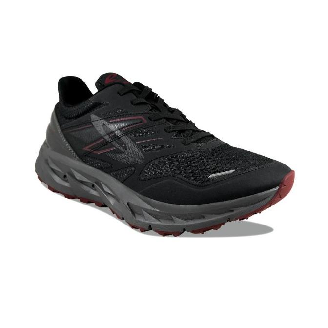 910 NINETEN YUZA EVO SEPATU TRAIL RUNNING - HITAM/BURGUNDY/ABU-ASH TERBATAS