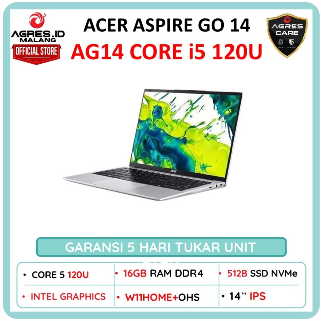 ACER ASPIRE GO 14 AG14 CORE 5 120U 16GB 512GB W11+OHS+M365B 14" WUXGA IPS