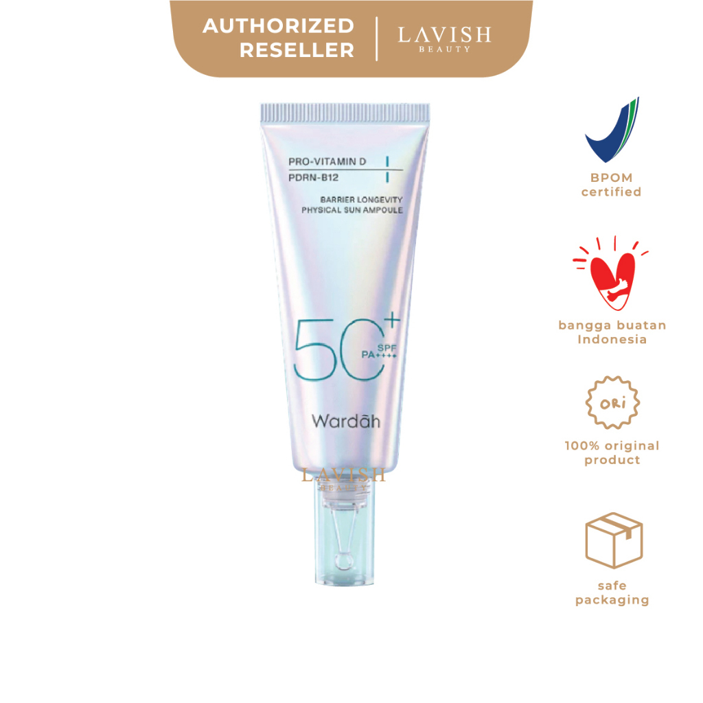 WARDAH PDRN Sunscreen Barrier Longevity Physical Sun Ampoule SPF 50+ PA++++ (40ml)