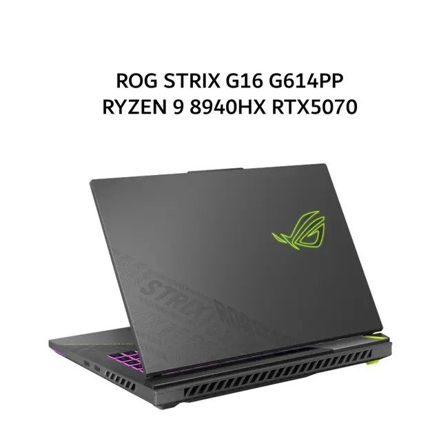 Laptop Asus Rog Strix G16 G614pp Ryzen 9 8940hx Rtx5070 8gb/ 32gb 1tb W11+Ohs+M365b 16.0wqxga 2.5k 240hz 100dcip3 2y (Box Mou) Gry