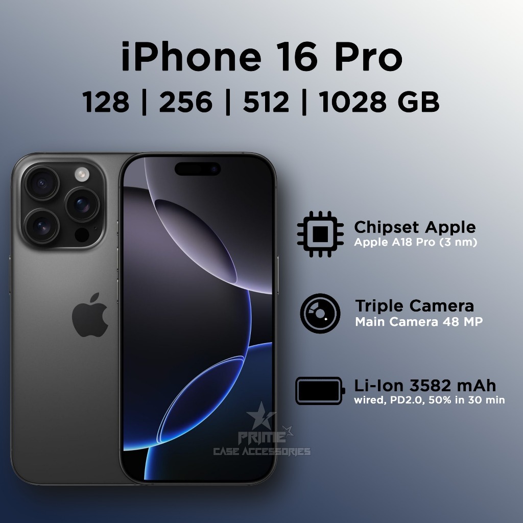 APPLE IPHONE 16 PRO 128GB 256GB 512GB 1028GB ORIGINAL BNIB SEGEL RESMI 100%