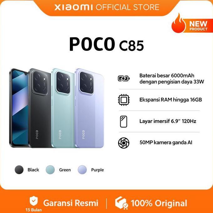SpeseialmamaLisa - POCO C85 (6/128) (8/256) Baterai 6000mAh 33W | Ekspansi RAM hingga 16GB | Layar 6.9" 120Hz [Official Store]