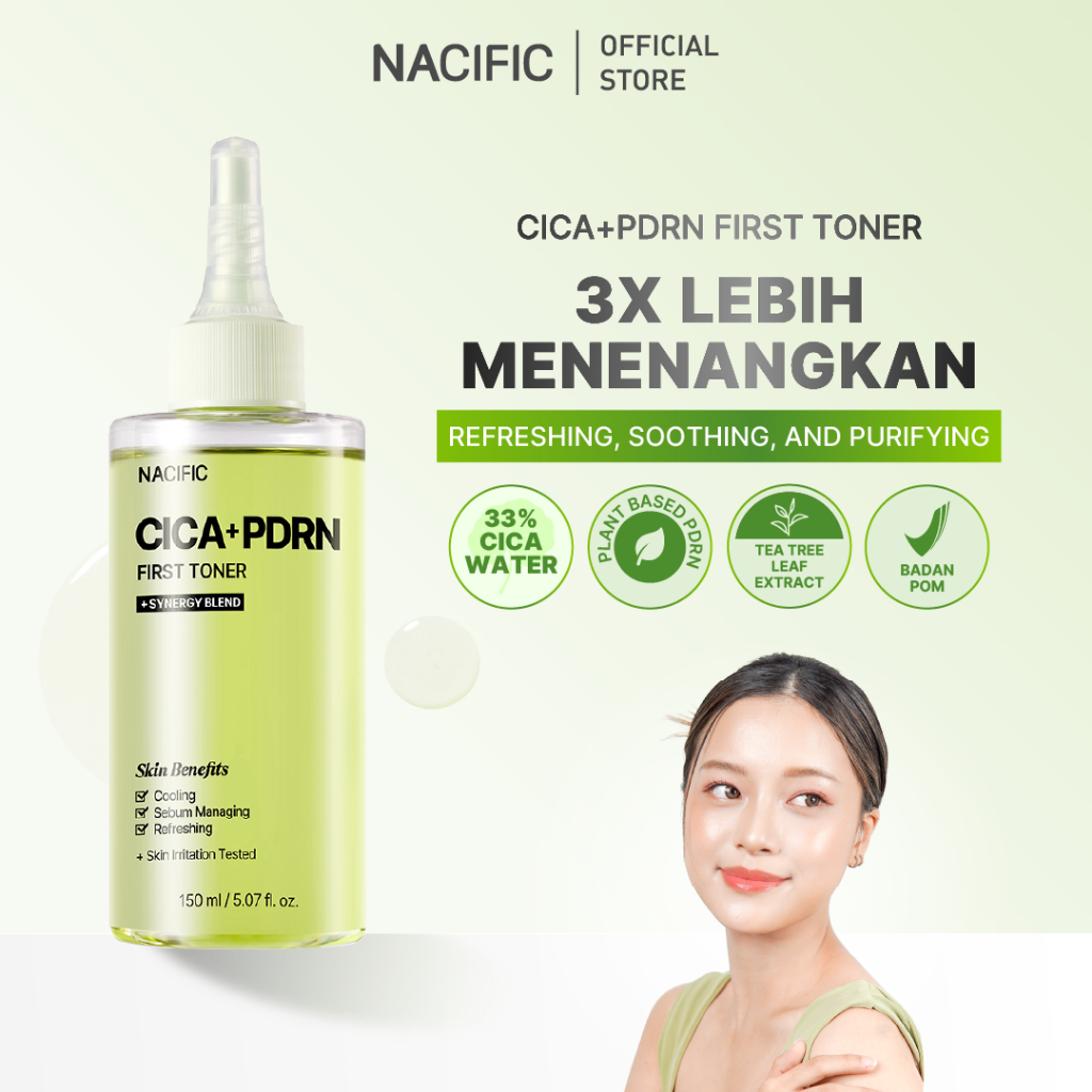 NACIFIC Calming First Toner Cica PDRN 150ml - Cica Water & Plant Based PDRN - Skincare Toner untuk Menenangkan Kulit dan Meredakan Kemerahan