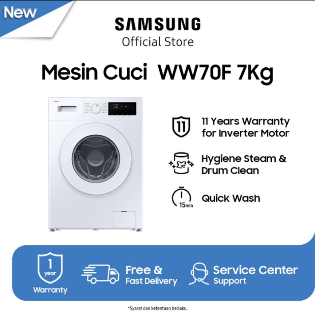 BATAM - SAMSUNG WW70FG3M05TWSE WW 70 F mesin cuci auto otomatis automatic bukaan depan front loading 7 kg