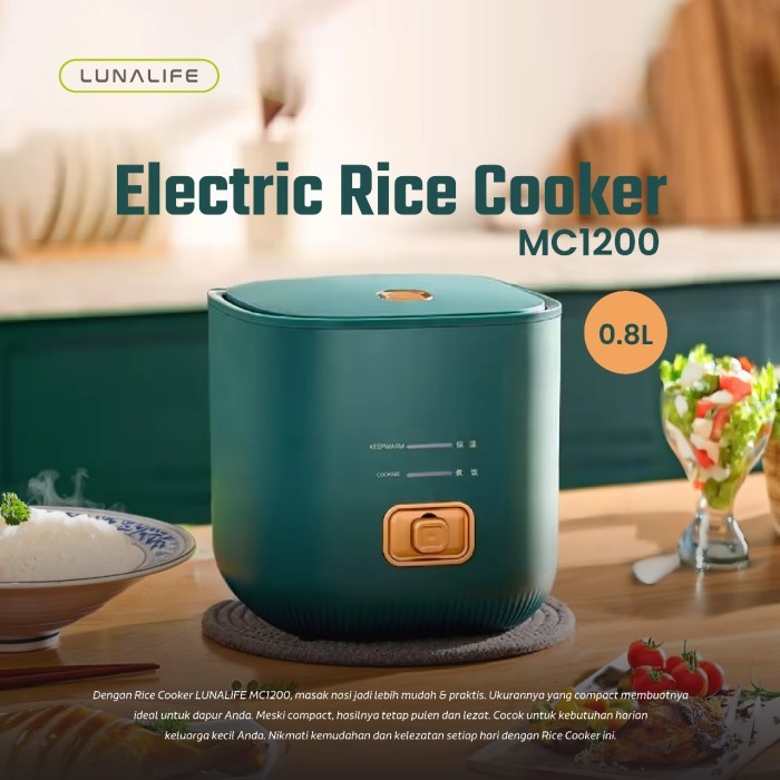 Rice Cooker LUNALIFE MC1200 / Lunalife Penanak Nasi MC1200 Magicom Mini Portable 0.8L Rice Cooker Smart