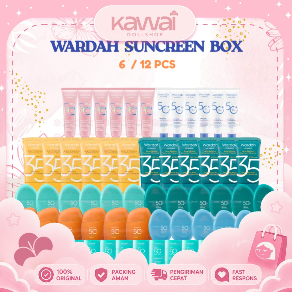WARDAH UV Shield Sunscreen [BOX] isi 6/12 pcs All Series - SPF 35 SPF 50 - Skincare
