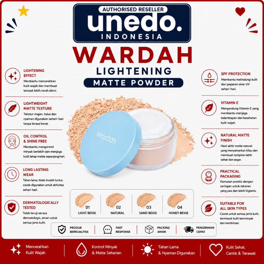 Wardah Lightening Matte Powder - Loose Powder Bedak Tabur