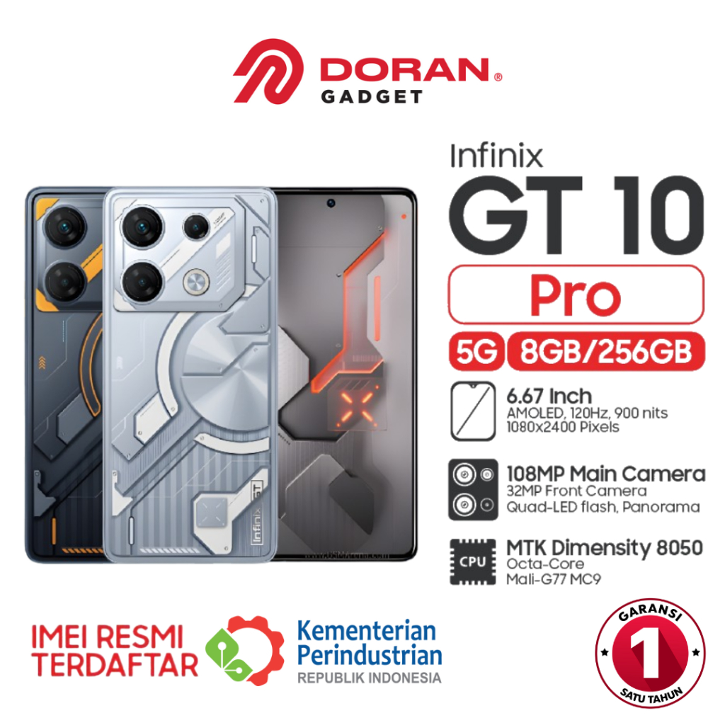 Jual Infinix GT 10 Pro 8/256GB RAM 8GB ROM 256GB GT10 10Pro - Mirage Silver | Cyber Black - Garansi Resmi 1 Tahun | Shopee Indonesia