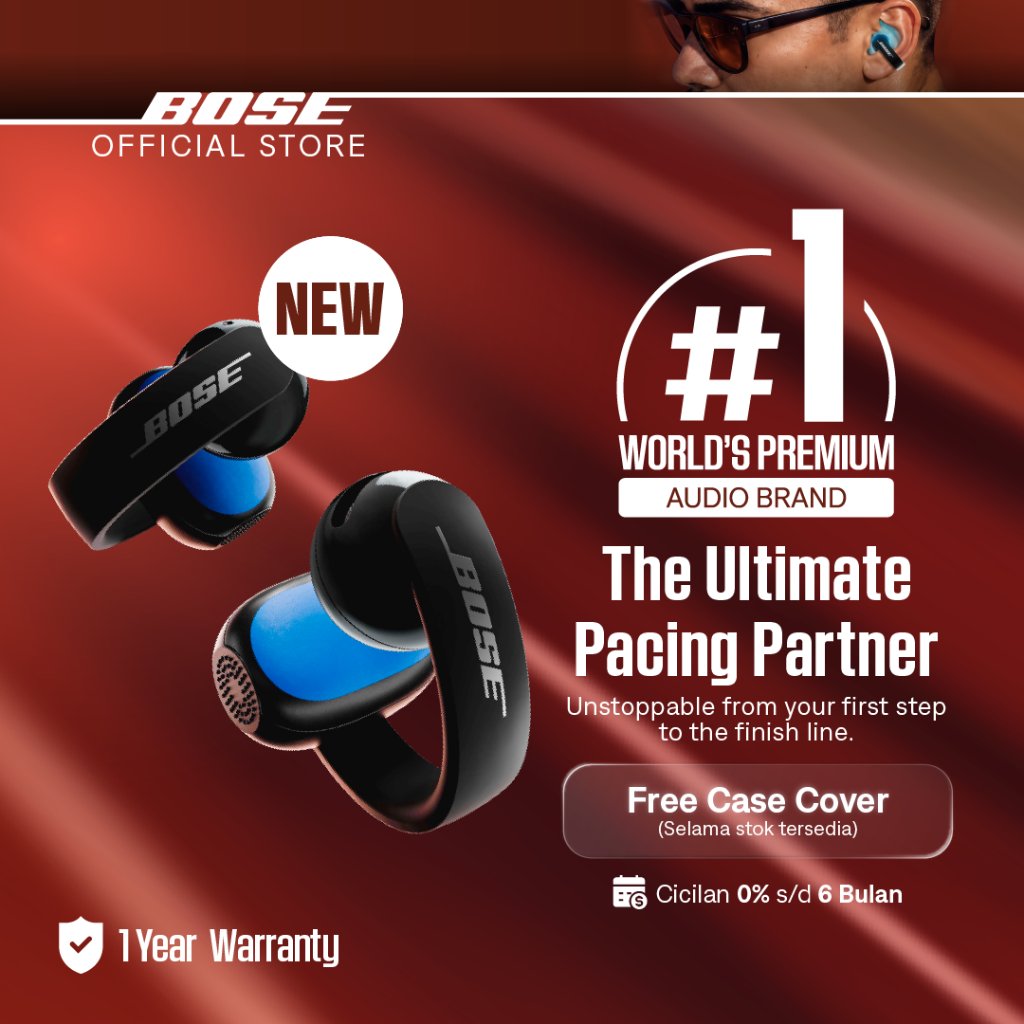 Jual Bose Sport Open Earbuds Open Ear Bluetooth Wireless Earclip Earphone TWS Olahraga Lari Gym IP54 Tahan Keringat dan Debu Baterai 7 Jam Multipoint Wireless Charging Case | Shopee Indonesia
