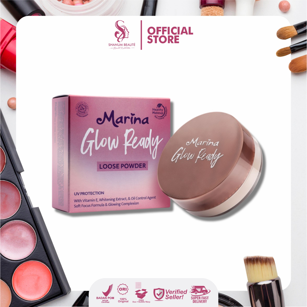 Marina Glow Ready Loose Powder - Bedak Tabur 15 gr