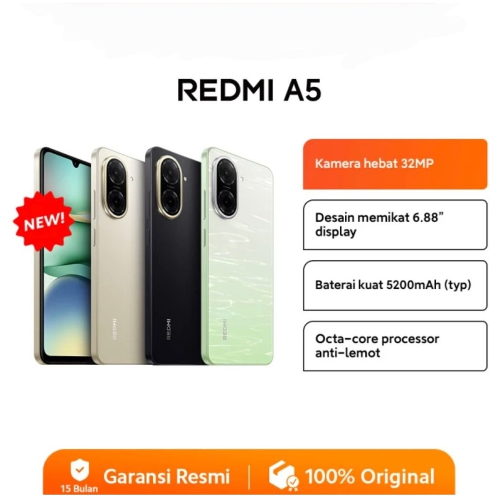 Xiaomi Redmi A5 8/128 Extended Ram -Garansi Resmi