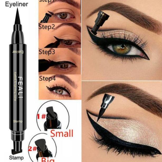 [BPOM] - FEALI Eyeliner Stamp 2in1 Waterproof Liquid Duo Eyeliner Wing With Stamp