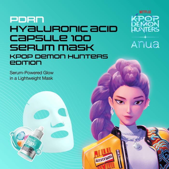 [ANUA - BUY 1 GET 1] KPop Demon Hunters PDRN HYALURONIC ACID CAPSULE 100 SERUM MASK 25ml