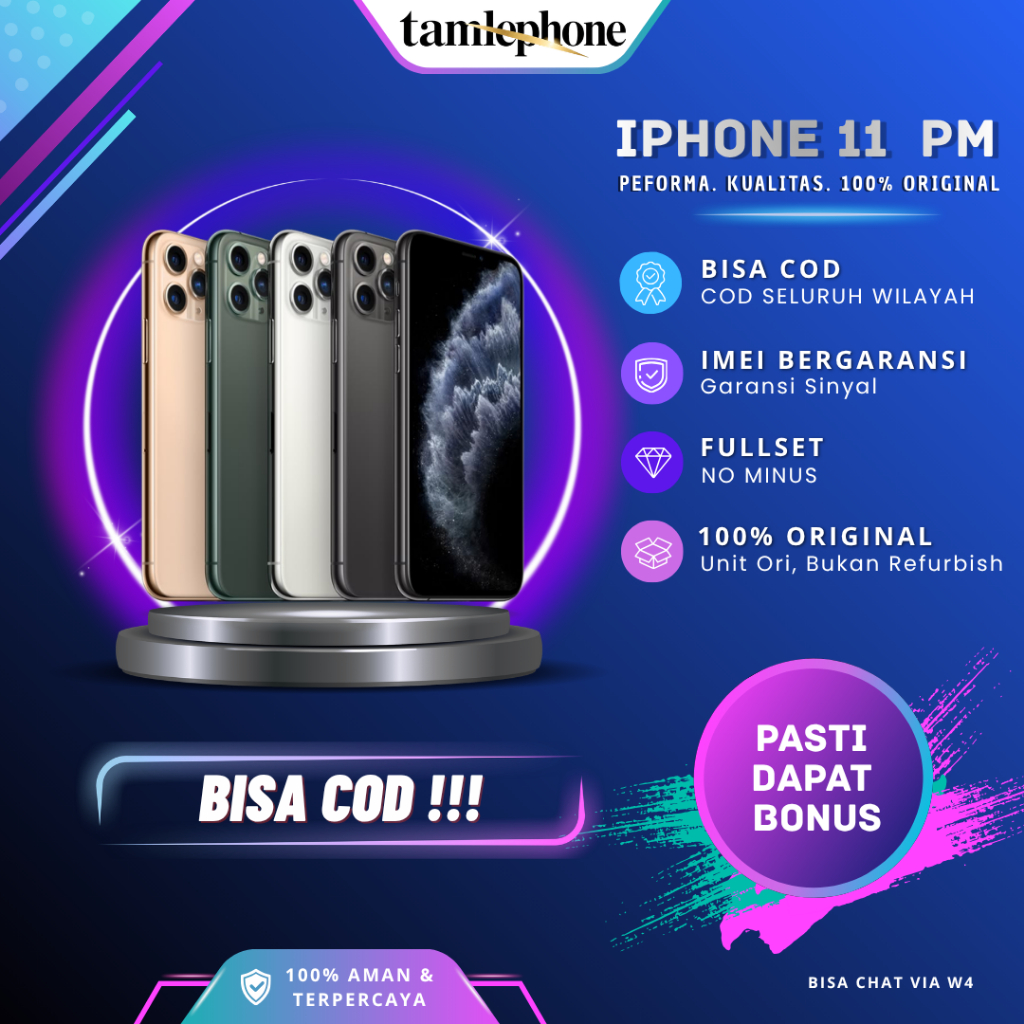 IPHONE 11 PRO MAX IMEI PERMANENT GARANSI 12 BULAN 100% ORIGINAL SECOND IPHONE FULLSET 68 GB 256 GB 512 GB