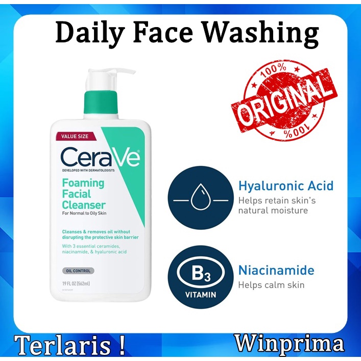 CeraVe Foaming Facial Cleanser for Daily Face Washing - Oily Skin