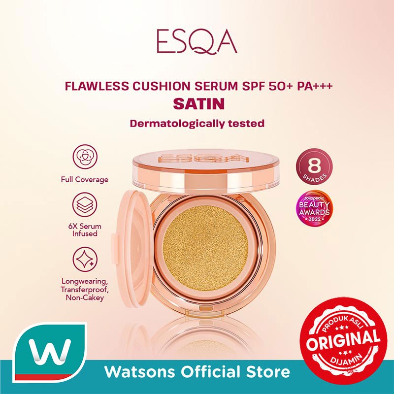 Jual Esqa Flawless Cushion Serum SPF 50+ PA+++ Satin Pancake 15g | Shopee Indonesia