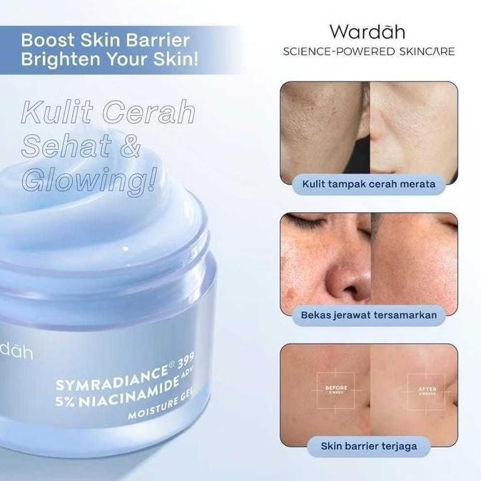 Wardah Symradiance 399 5% Niacinamide Adv Bright & Barrier Boost Moisture Gel 30Gr / 10% Repair Serum 30Ml / Wajah /