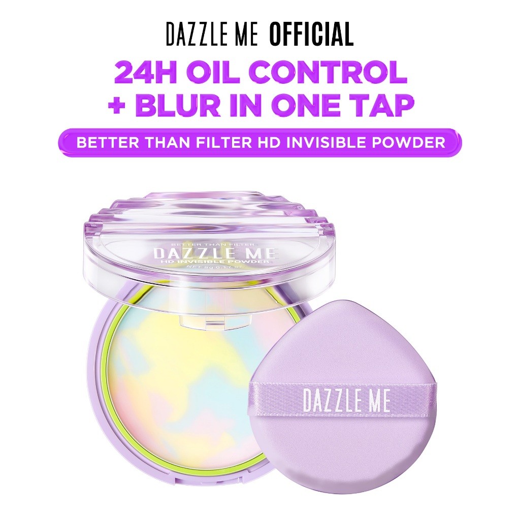 DAZZLE ME Better Than Filter HD Invisible Powder Loose Powder Oil Control Setting Balm Bedak Tabur Tahan Lama Bedak Padat Ringan Menahan Minyak Seharian