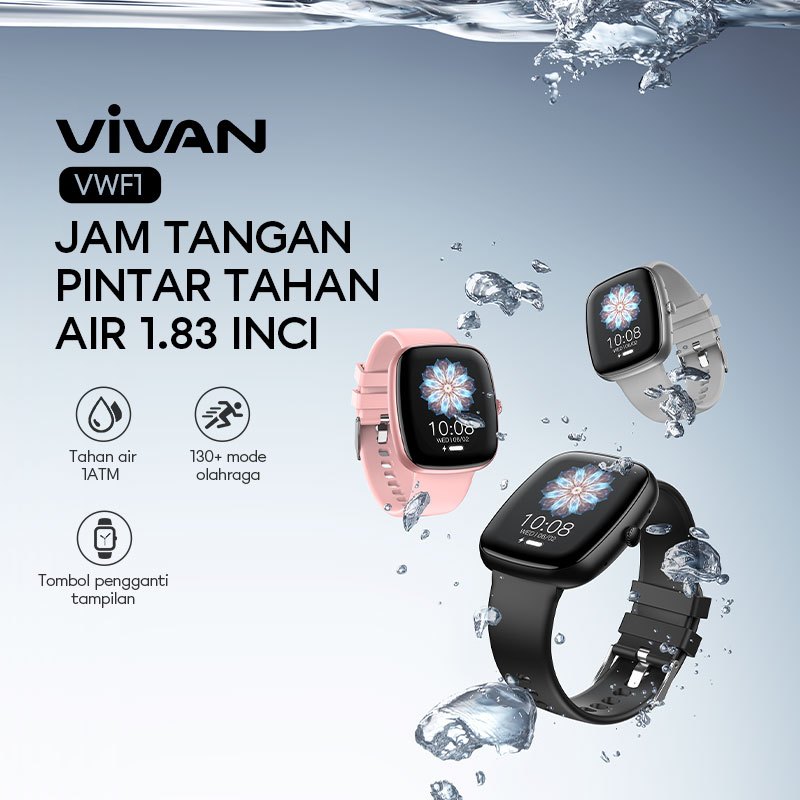 VIVAN Smart Watch TFT 1.83" 130+ Sports Mode 1 ATM Battery Up To 7 Days VWF1 Garansi 12 Bulan (2)