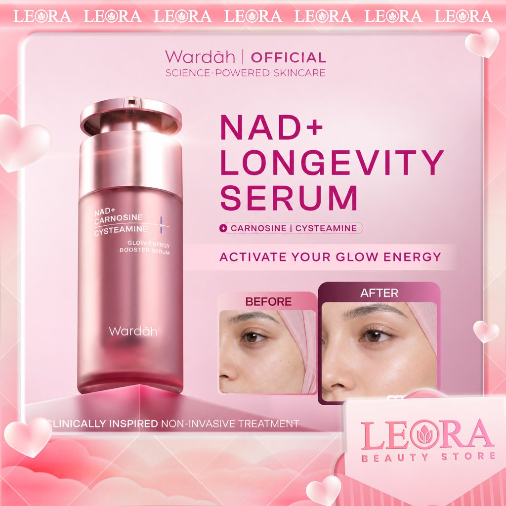 New! Wardah Nad+ Glow Energy Booster Serum 30ml Serum Carnosine + Cysteamine Serum Glowing, Mencerahkan, Melembabkan