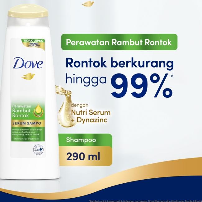 COD | KG4|Dove Shampoo Perawatan Rambut Rontok Berkurang 99% dengan Nutri Serum dan Dynazinc 290ml