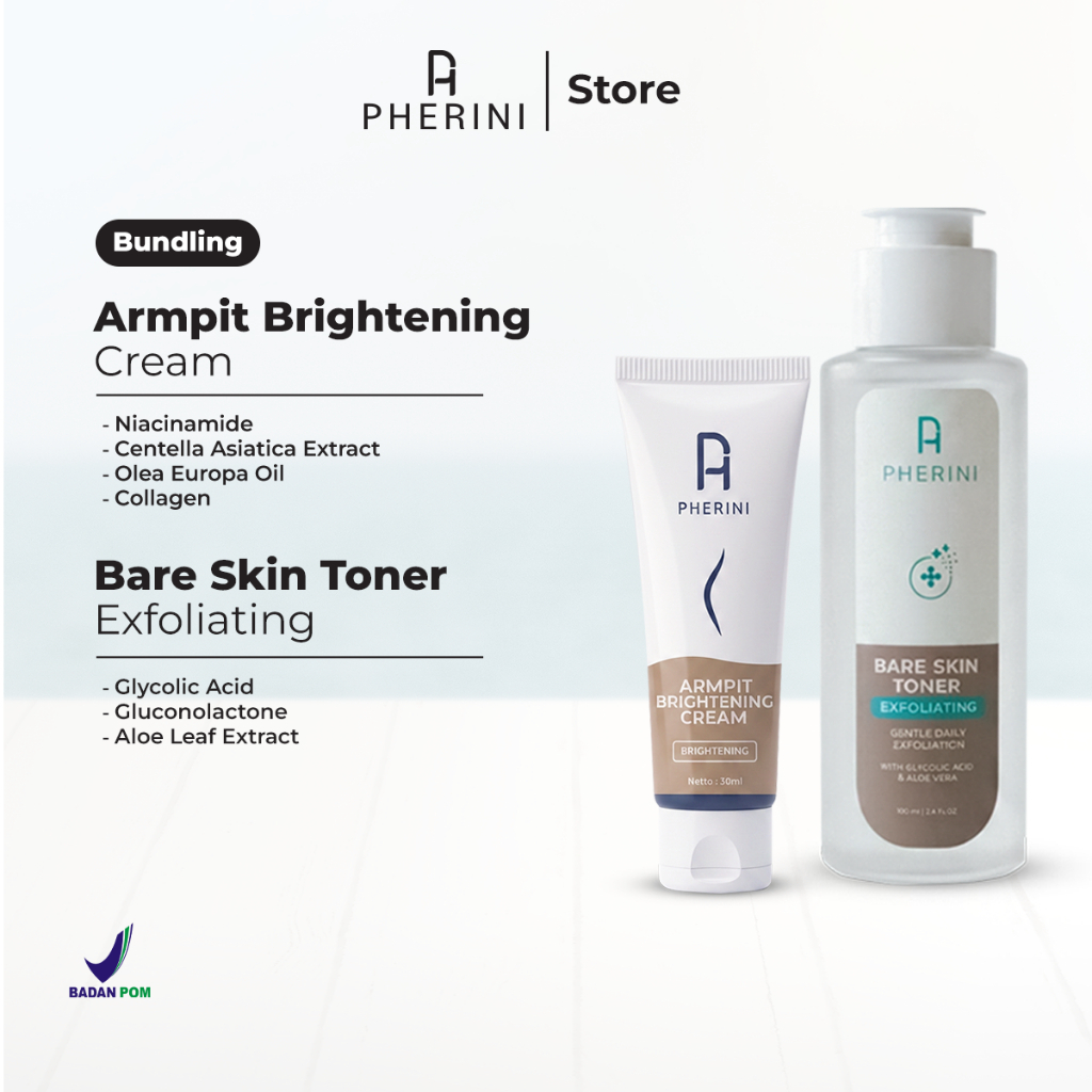 Pherini Armpit Brightening Cream + Pherini Bare Skin Toner Exfoliating