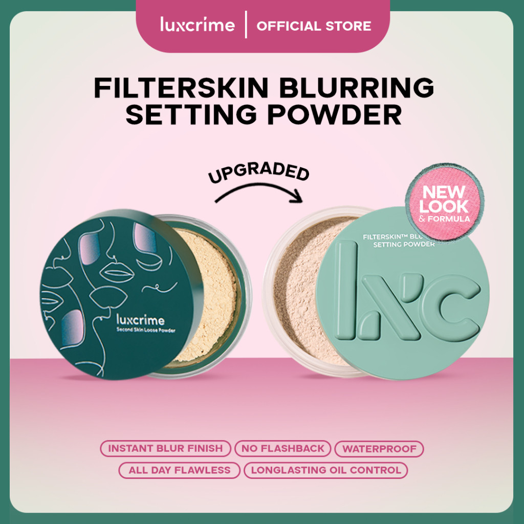 Luxcrime FilterSkin Blurring Setting Powder - Bedak Tabur Mencerahkan & Menghaluskan Makeup Dengan Hasil Akhir Natural