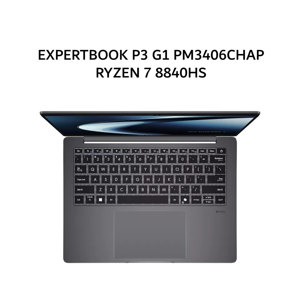 LAPTOP ASUS EXPERTBOOK P3 G1 PM3406CHAP RYZEN 7 8840HS RAM 16GB SSD 512GB W11+OHS+M365B LAYAR 14.0WUXGA 3Y