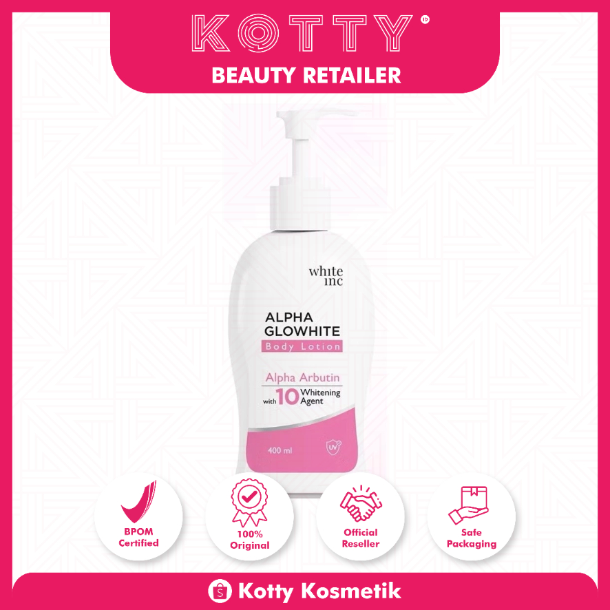 NEW PRODUK KOTTY KOSMETIK - WHITE INC - ALPHA GLOW WHITE BODY LOTION WHITENING & MOISTURIZING (PINK)