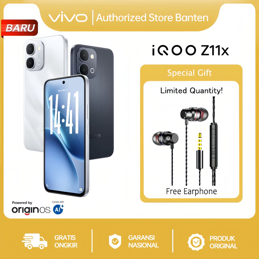 Jual vivo iQOO Z11x 5G, Dimensity 7400-Turbo, 7200mAh, IP69+ 120Hz Garansi Resmi vivo | Shopee Indonesia