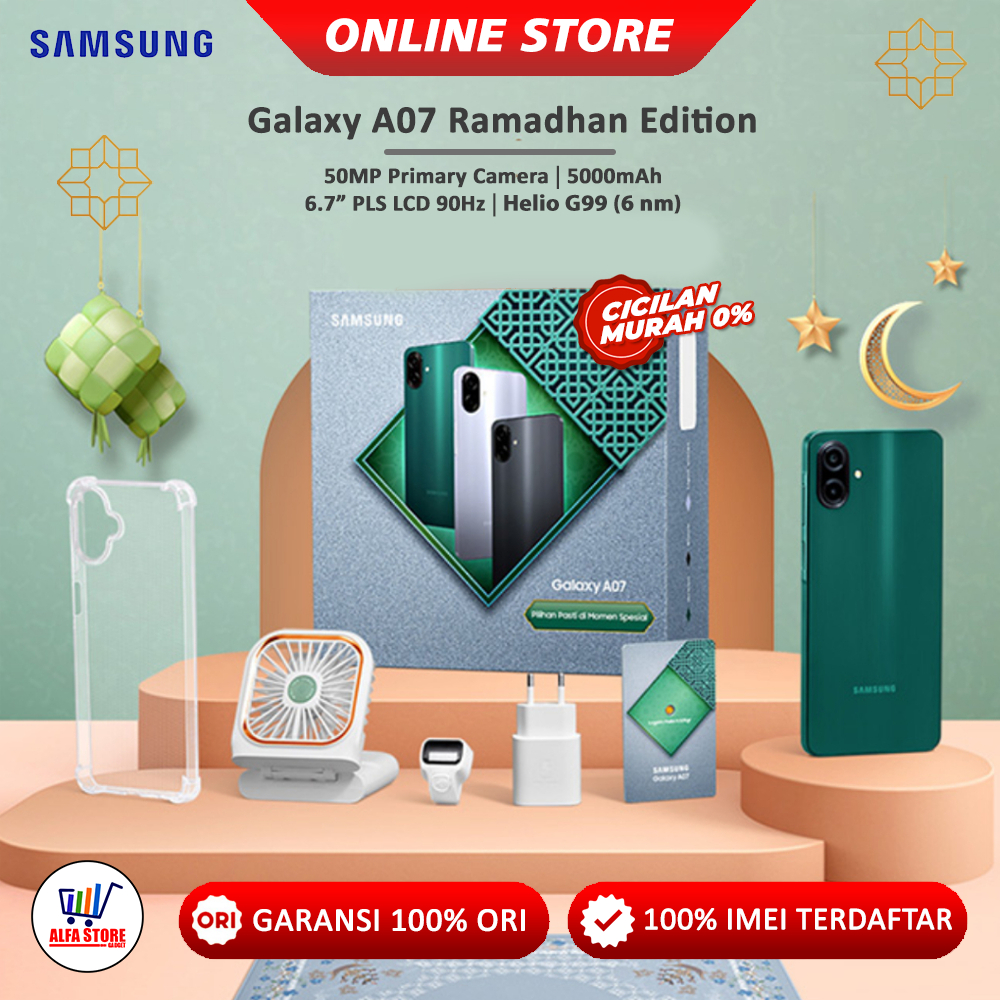 Samsung Galaxy A07 4G Edisi Ramadhan Ram 4/64GB Ram 4/128GB Ram 6/128GB Ram 8/256GB gift paket lebaran Garansi Resmi paket parcel lebaran idul fitri ramadan