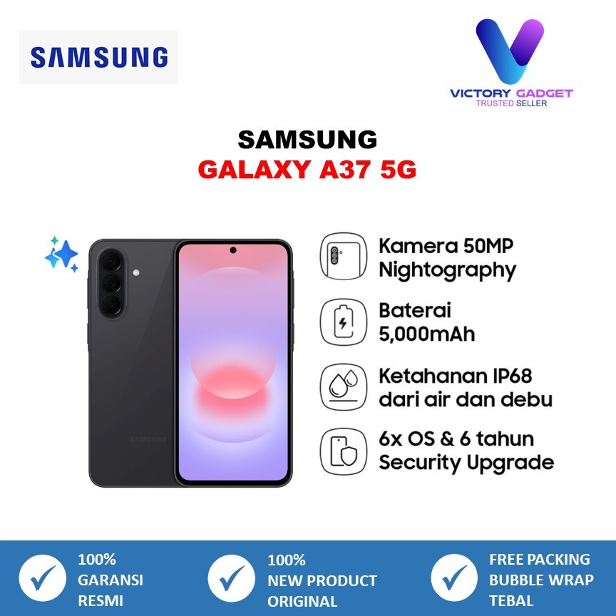 SAMSUNG GALAXY A37 5G 8GB/256GB 8GB/128GB NEW Garansi RESMI