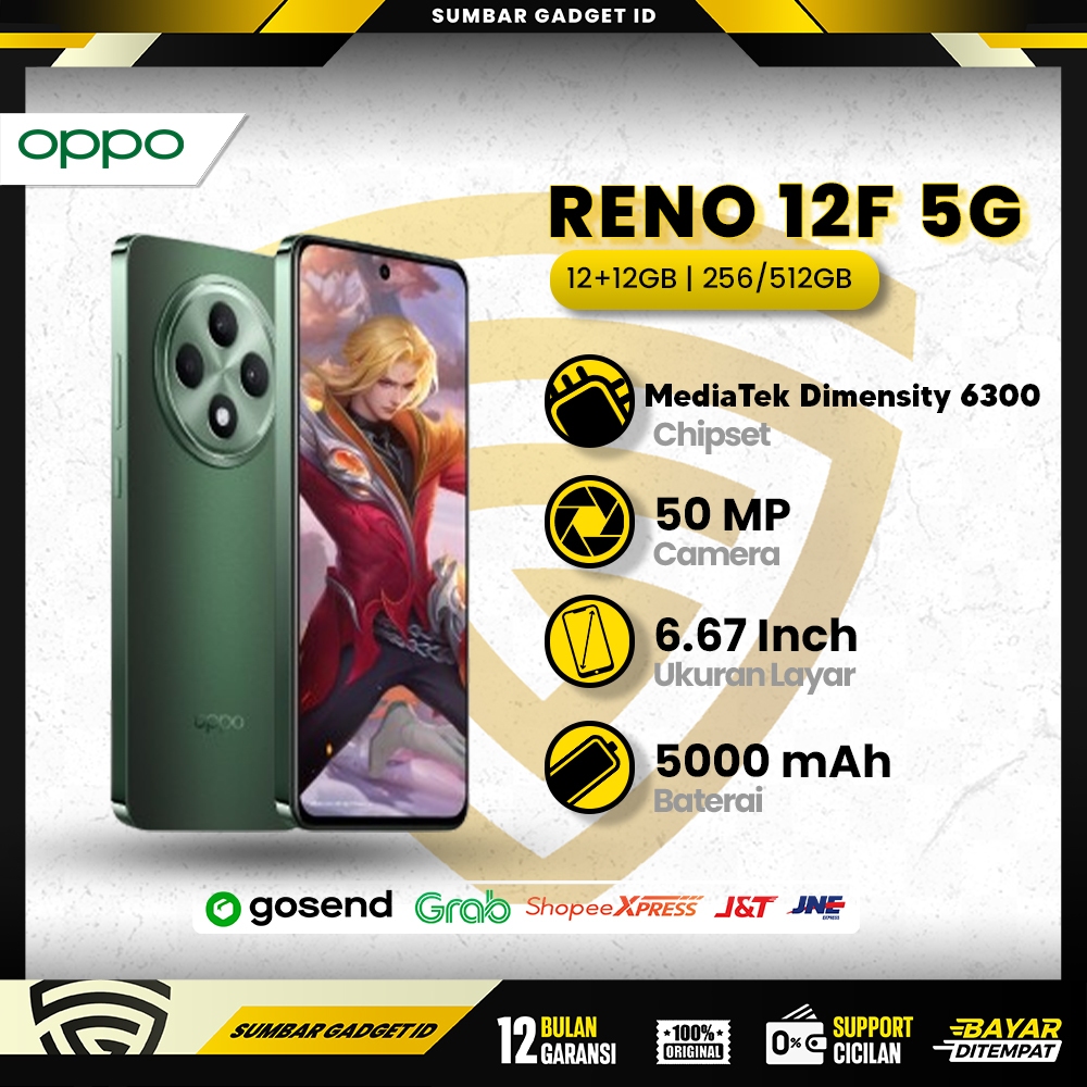 Oppo Reno12 F 5G 12GB+256GB/512GB [AI Potrait Expert, All-Round Armour, Dimensity 6300, 45W SUPERVOOC 5000mAh]