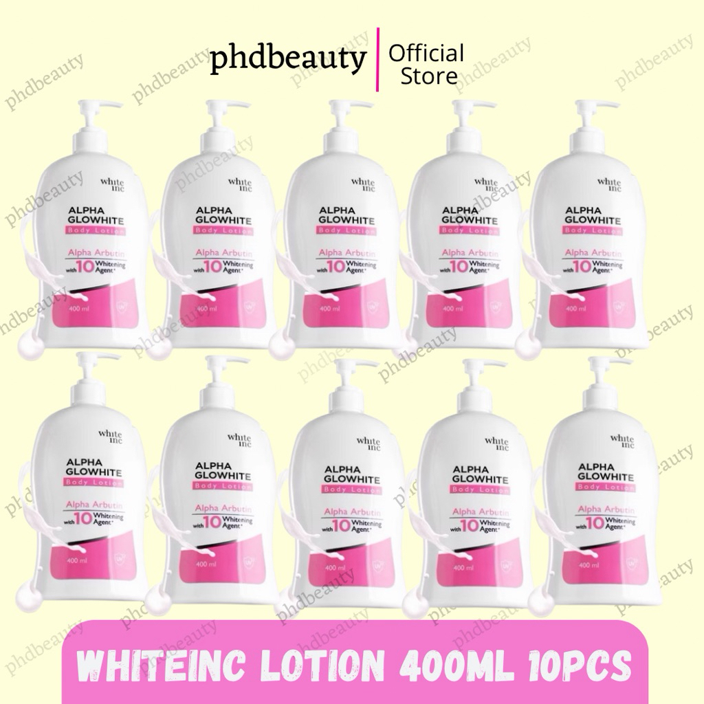 PAKET 5-10pcs White Inc Body Lotion 400ml - Alpha Glowhite PDRN DNA Salmon Glucowhite TranexHya Body Lotion