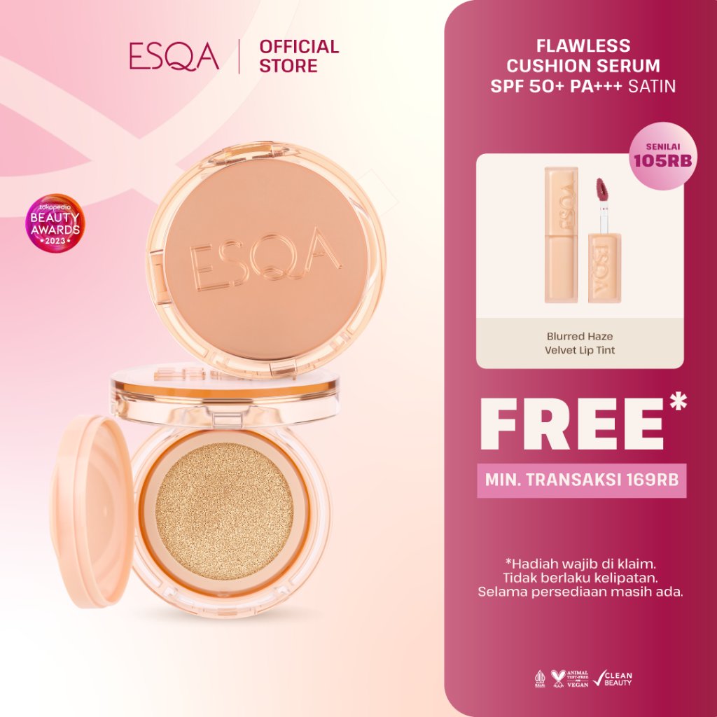 Jual ESQA Flawless Cushion Serum SPF 50+ PA+++ - Satin | Shopee Indonesia